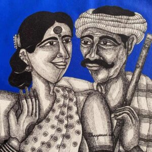 Couple with Blue Backdrop